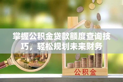 子长掌握公积金贷款额度查询技巧，轻松规划未来财务
