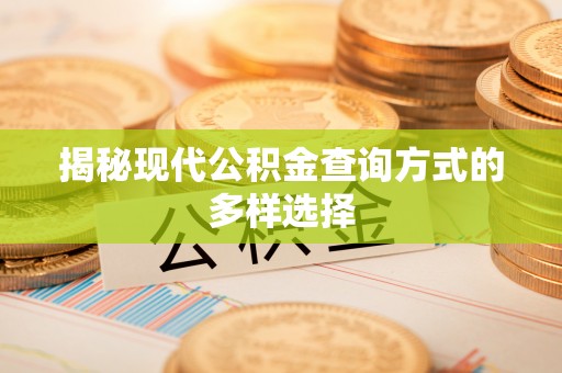 子长揭秘现代公积金查询方式的多样选择
